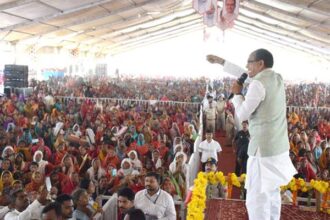 CM Charan Paduka Yojana: Chief Minister Shivraj performed Bhoomi Pujan of Rihand Irrigation Project in Sarai, Singrauli