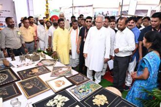 World Tribal Day: Chief Minister Bhupesh Baghel is observing the stalls set up by various departments