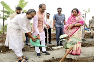 Tree Plantation: Chief Minister Chouhan planted saplings on the death anniversary of Bal Govind Shandilya, elder Gurudev of Karunadham Ashram