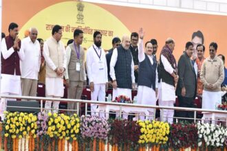 Rajasthan CM Oath Ceremony: Chief Minister Dr. Mohan Yadav attended the oath ceremony of the Chief Minister of Rajasthan.