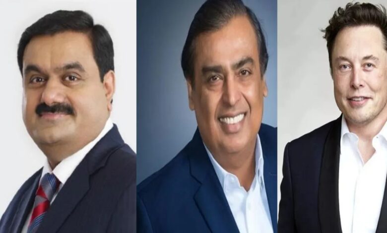 Ambani and Adani Net worth: Shock to Gautam Adani, Mukesh Ambani's success, Elon Musk also in the race